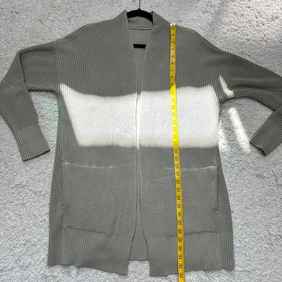 Lululemon Cashlu Sage Green Knit Cardigan Drop Shoulder Sweater Sz: XL - Picture 5 of 8